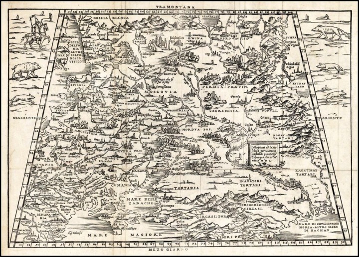 Карта Московии. 1550 год