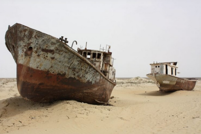 Что нашли на дне обмелевшего Аральского моря